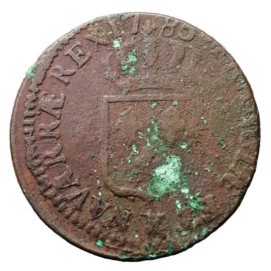 Louis XVI (1774-1792) Sol à l écu 1785 K Bordeaux - Frappe décentrée - 10.35 gr
