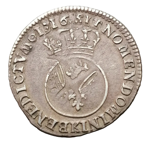 Louis XV (1715-1774) 1/10 ème écu Vertugadin 1716 K Bordeaux - 2.46 gr - L4L 418 Réformation