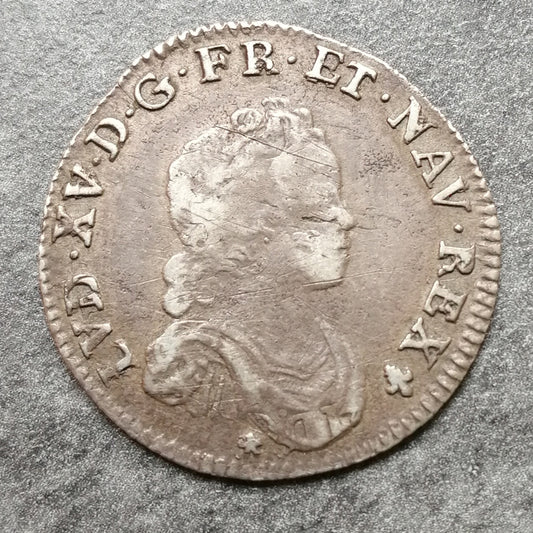 Louis XV (1715-1774) 1/10 ème écu Vertugadin 1716 K Bordeaux - 2.46 gr - L4L 418 Réformation