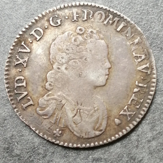 Louis XV (1715-1774) 1/10 ème écu Vertugadin 1716 G Poitiers 3.03 gr - L4L 418