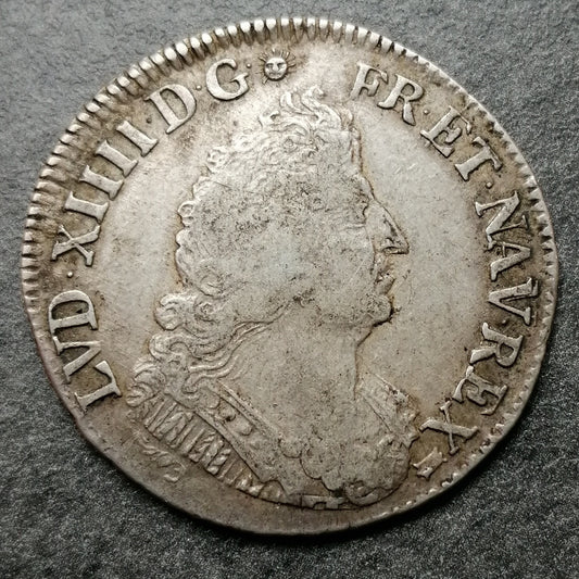 Louis XIV (1643-1715) 1/4 écu aux palmes 1694 K Bordeaux 6.38 gr - L4L 261