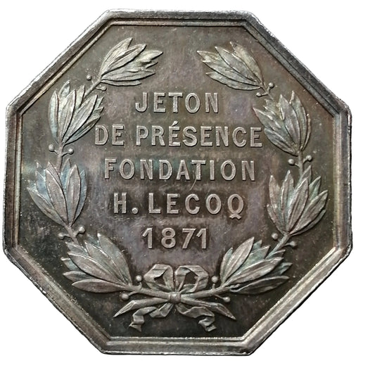 Jeton Présence Académie des sciences belles lettres et arts de Clermont-Ferrand 1871 Argent 15 gr 33 mm