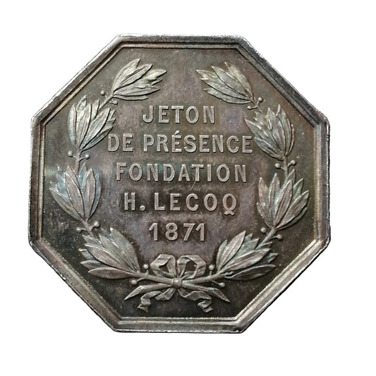 Jeton Présence Académie des sciences belles lettres et arts de Clermont-Ferrand 1871 Argent 15 gr 33 mm