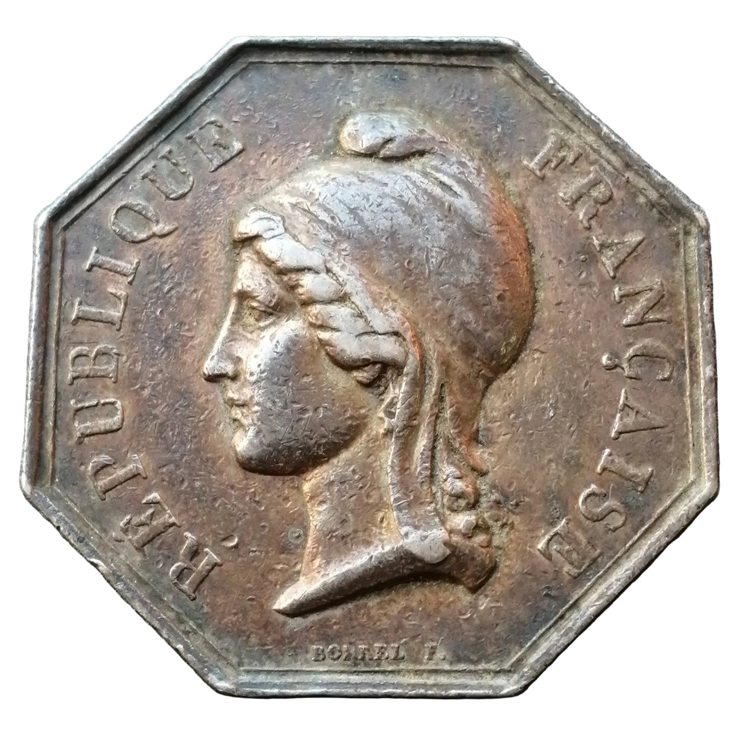Ficha Consejo Nacional de Angulema 1848 plata 31 mm 12,42 gr