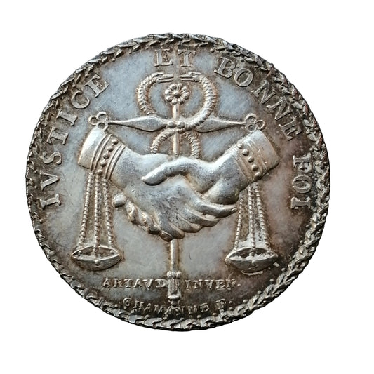 Lyon prud'hommement token 1809 ivstice and good faith silver 10.27 gr 30 mm