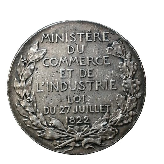 Jeton Committee of Expertises Ministry of Commerce and Industry 1822 Silver 15.09 GR 33mm