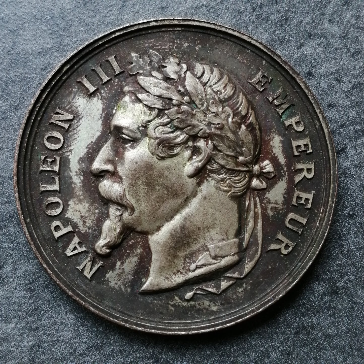 Universal Exhibition 1867 EXHIBER COMPARENT OF INTERNATIONAL REGATES NAPOLEON III Silver 16.79 GR 37 mm