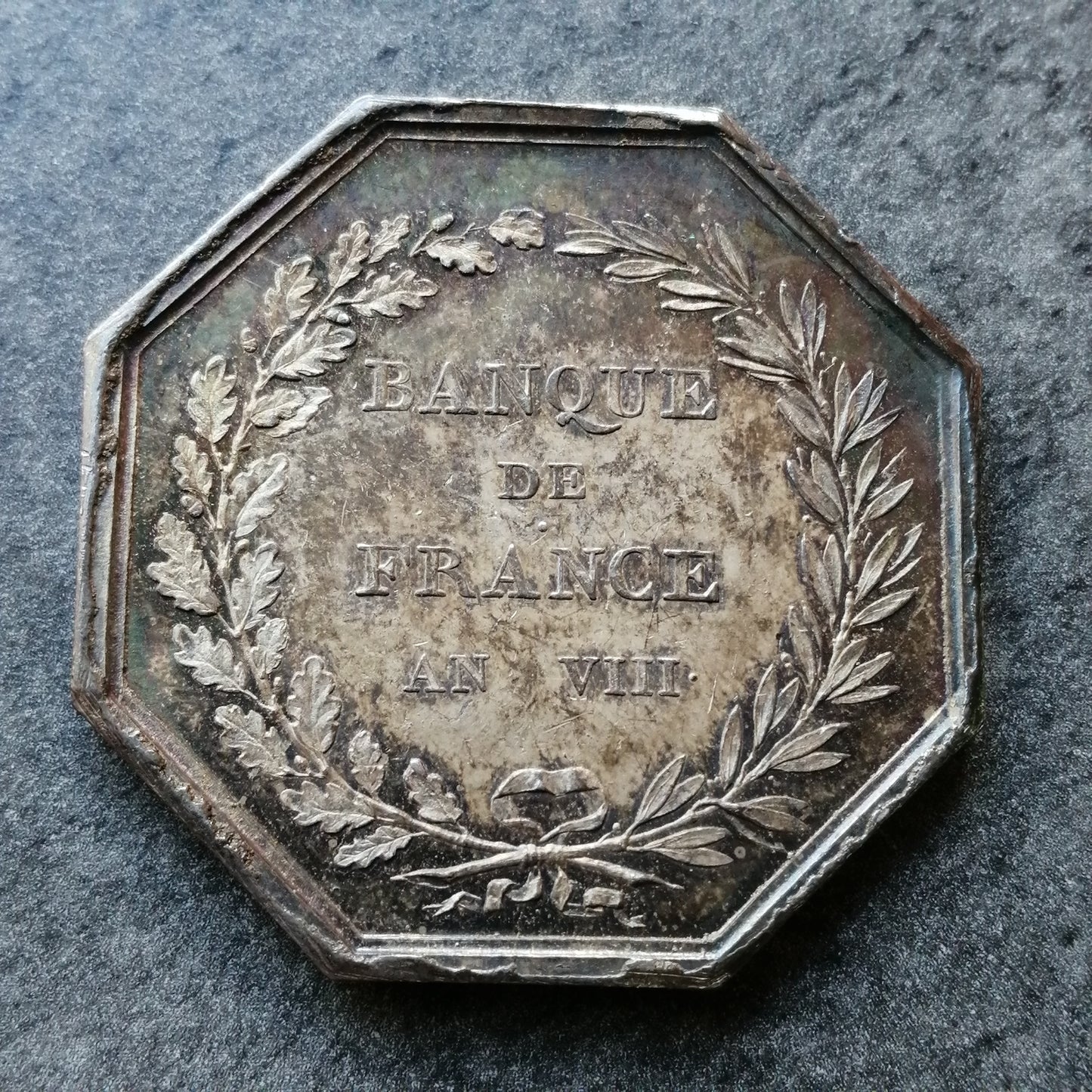 Jeton Banque de France AN VIII La sagesse fixe la fortune Argent 23.99 gr 37 mm