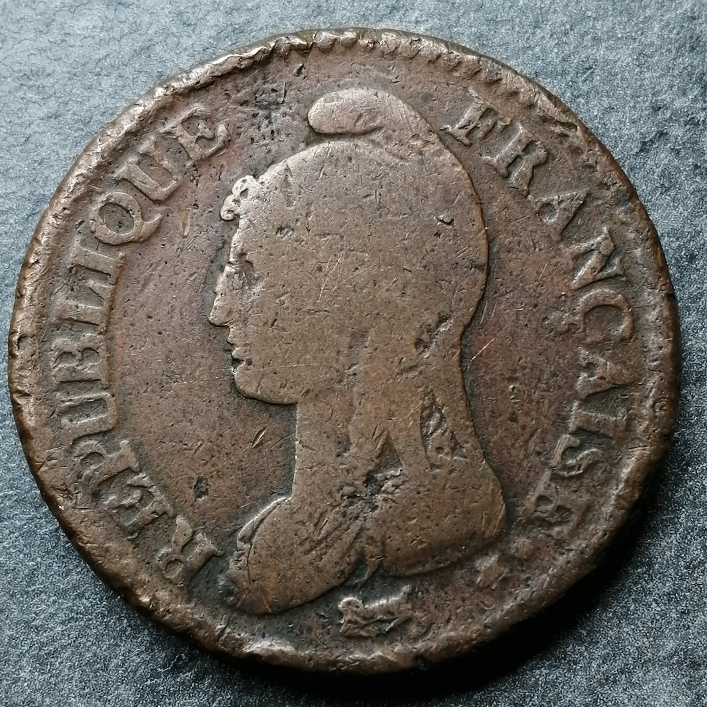 Décime modification du 2 décimes An 5 A Paris 20.78 gr G. 186