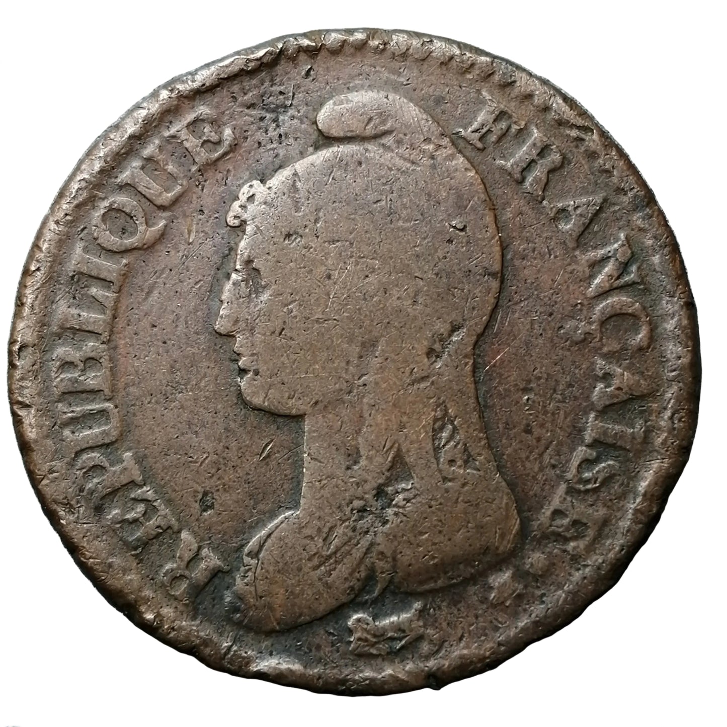 Décime modification du 2 décimes An 5 A Paris 20.78 gr G. 186