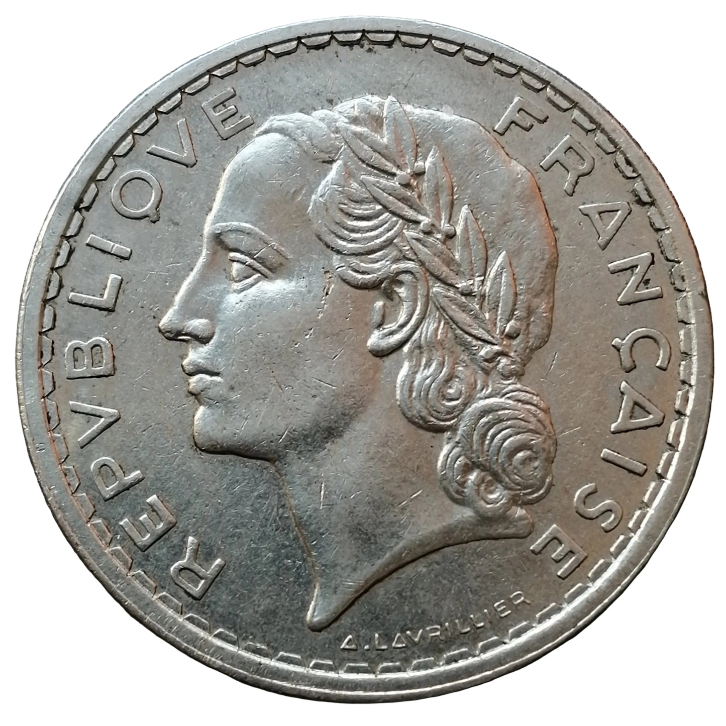 Lavrillier 5 francs 1937 Nickel 11.93 gr G.760