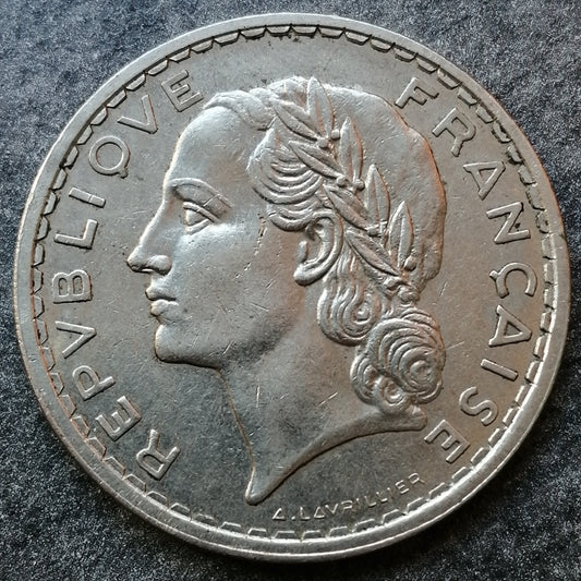Lavrillier 5 francs 1937 Nickel 11.93 gr G.760