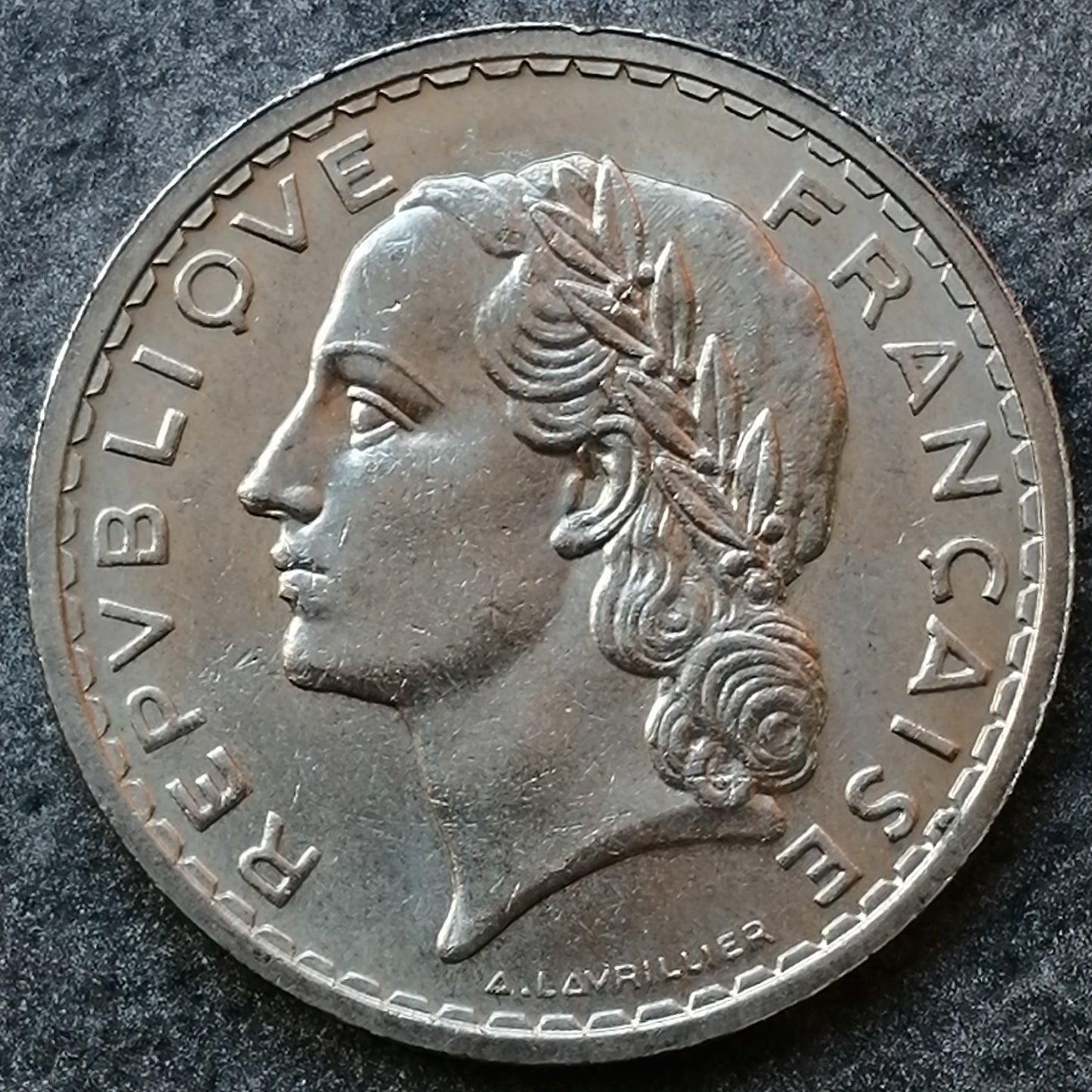 Lavrillier 5 francs 1938 Nickel 11.96 gr G. 760 SUP