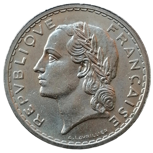 Lavrillier 5 francs 1938 Nickel 11.96 gr G. 760 SUP
