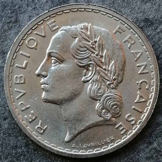 Lavrillier 5 francs 1938 Nickel 11.96 gr G. 760 SUP