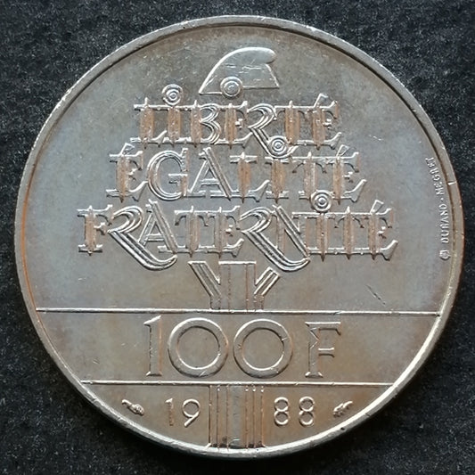 Fraternité 100 francs 1988 Argent 15.00 gr G.903