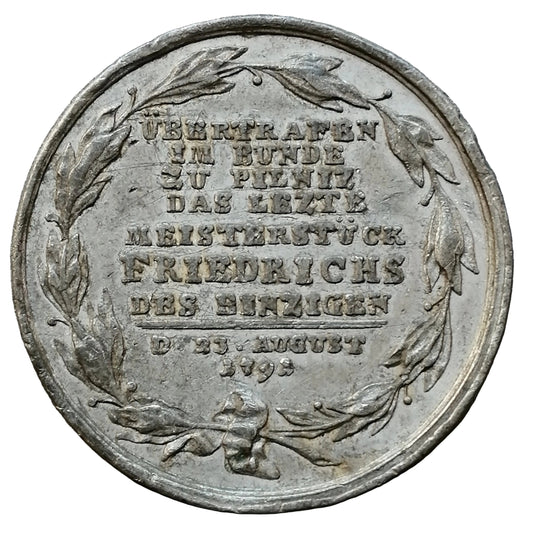 Médaille Fonte de fer Leopold II Wilhem II 1792 30.40 gr