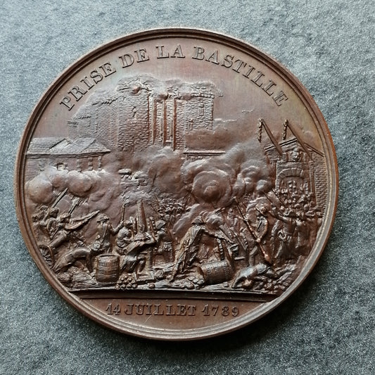 Médaille prise de la Bastille 14 juillet 1789 / Donjon de Vincennes 1844 Cuivre 40.75 gr