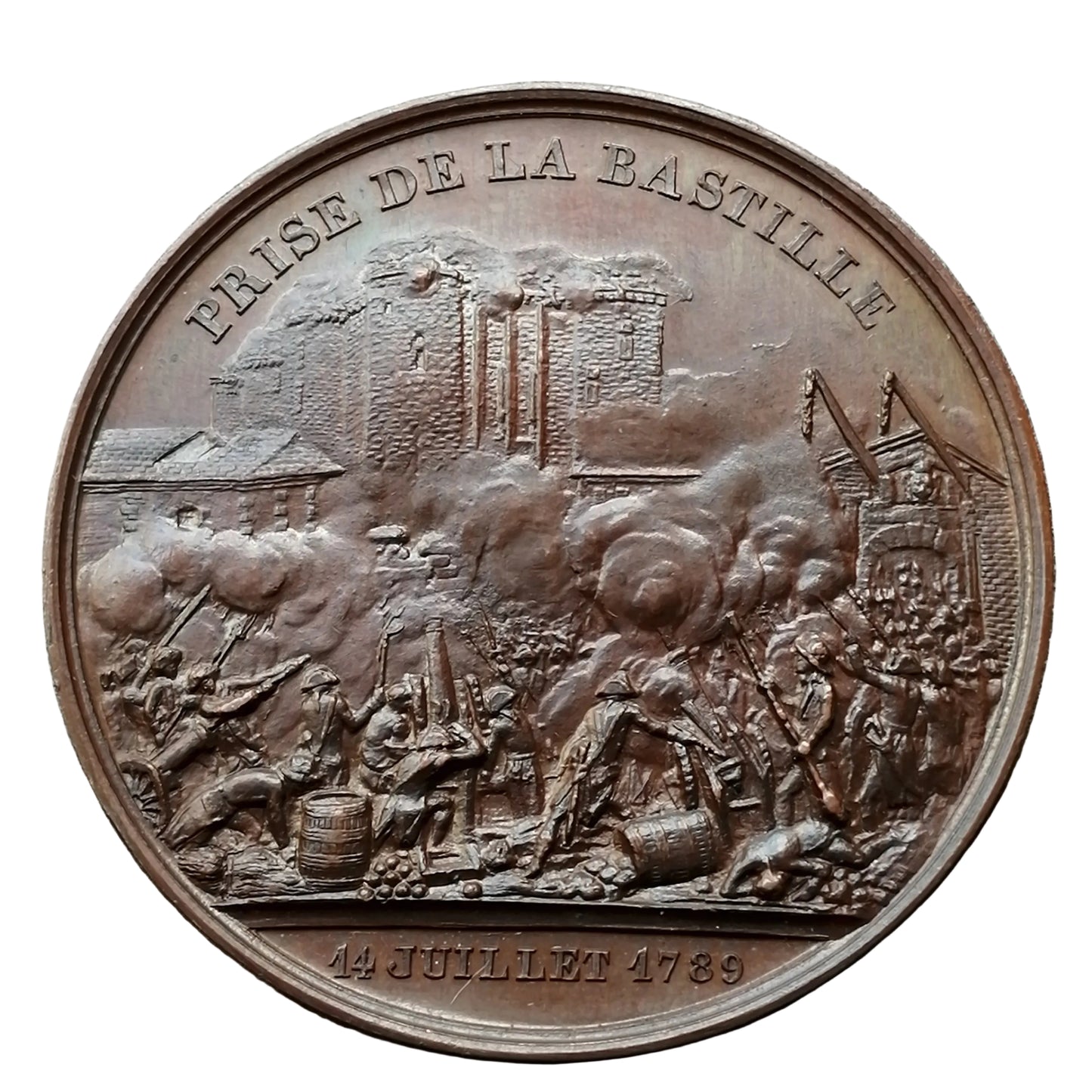 Médaille prise de la Bastille 14 juillet 1789 / Donjon de Vincennes 1844 Cuivre 40.75 gr