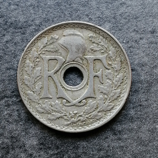 Fautée 25 centimes 1920 Lindauer Trou plus petit 4.93 gr G. 380