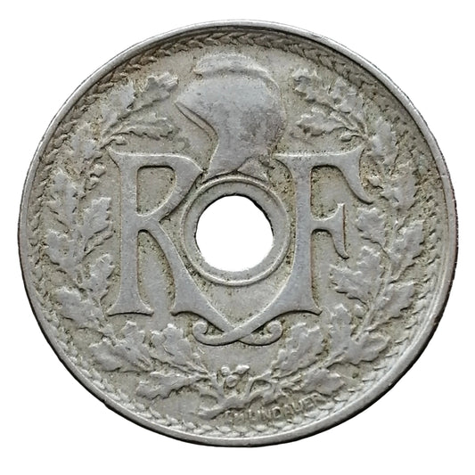 Fautée 25 centimes 1920 Lindauer Trou plus petit 4.93 gr G. 380