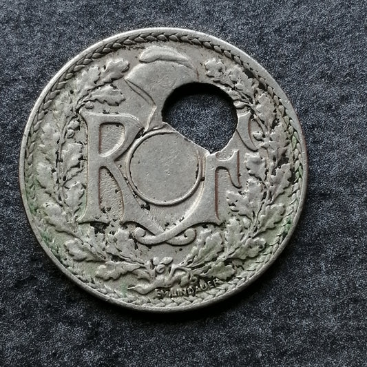 Fautée 10 Centimes 1938 Lindauer Trou décentré - 2.93 gr G. 286
