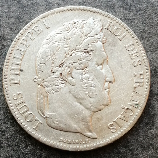 Luis Felipe (1830-1848) 5 francos 1836 A París Plata 24,85 gr G. 678