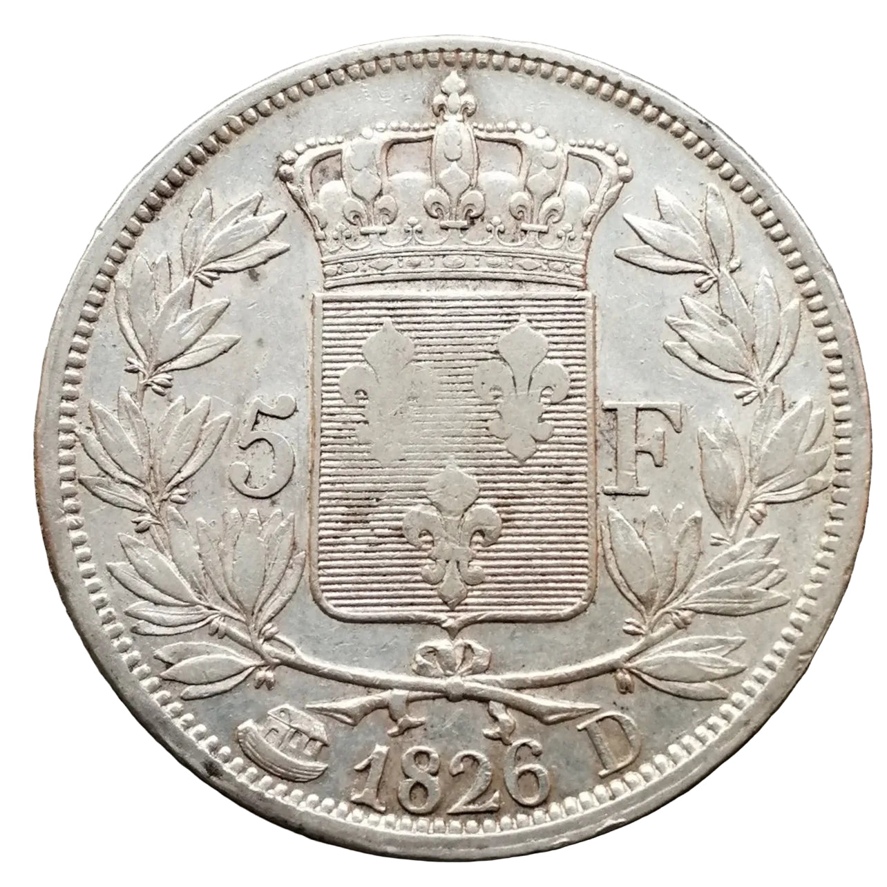 Charles X (1824-1830) 5 francs 1826 D Lyon Argent - 24.97 gr - G.643
