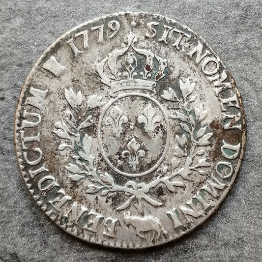 Louis XVI (1774-1792) Écu de Béarn aux branches d'olivier 1779 Vaquette Pau Argent - 28.74 gr - L4L. 552