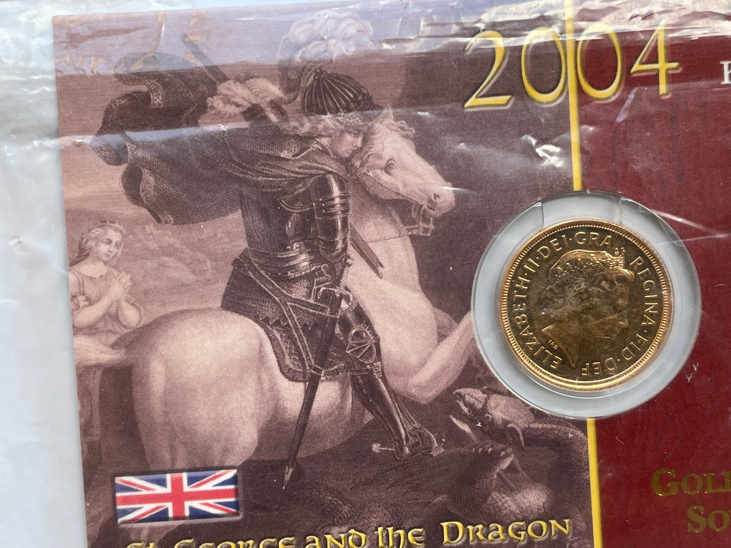 UK Angleterre United Kingdom Souverain Or 2004 Gold Sovereign in Presentation Packaging 7.99 gr Elisabeth II