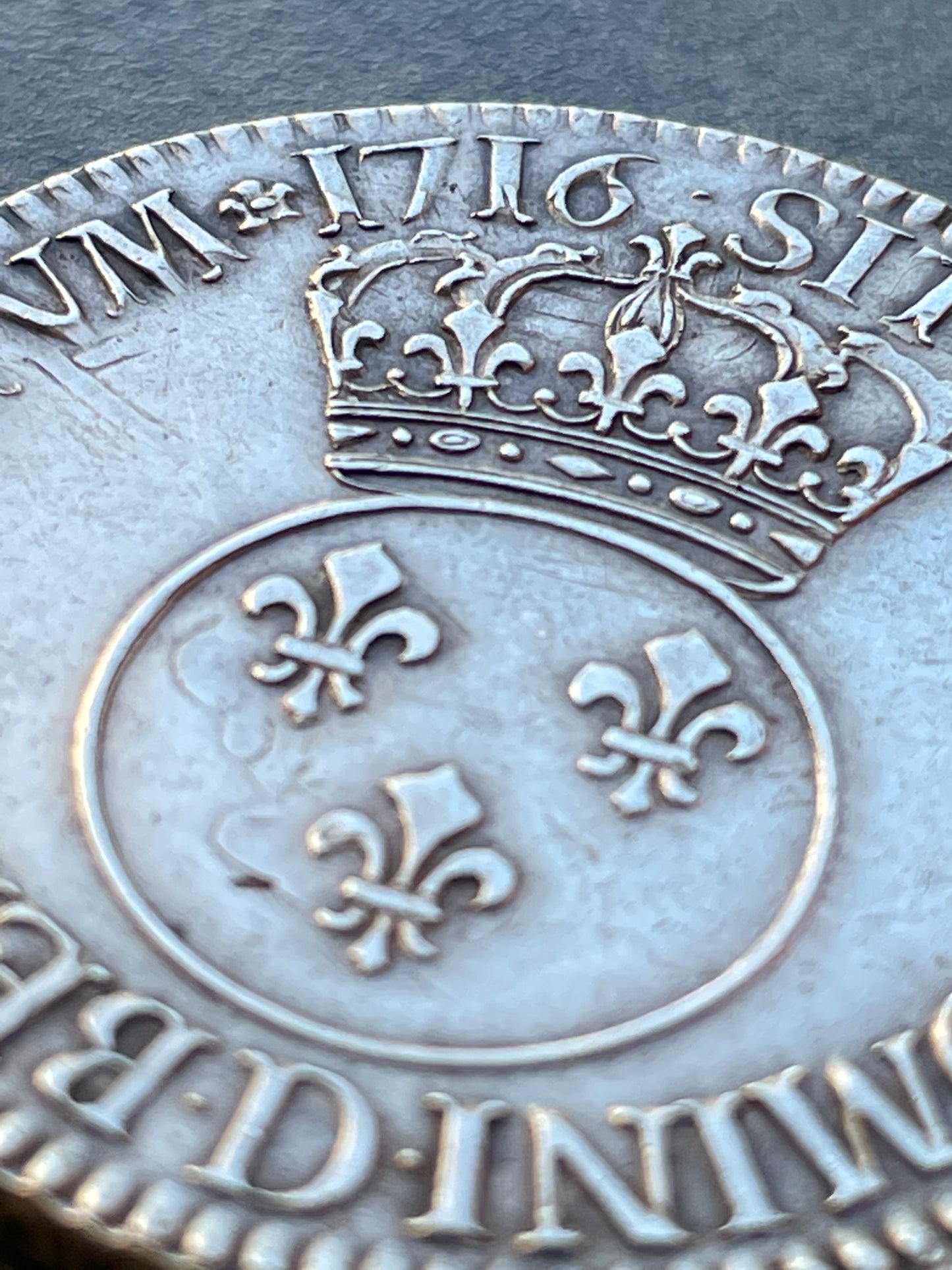 Louis XV (1715-1774) Écu dit "vertugadin" 1716 D Lyon argent 30.33 gr