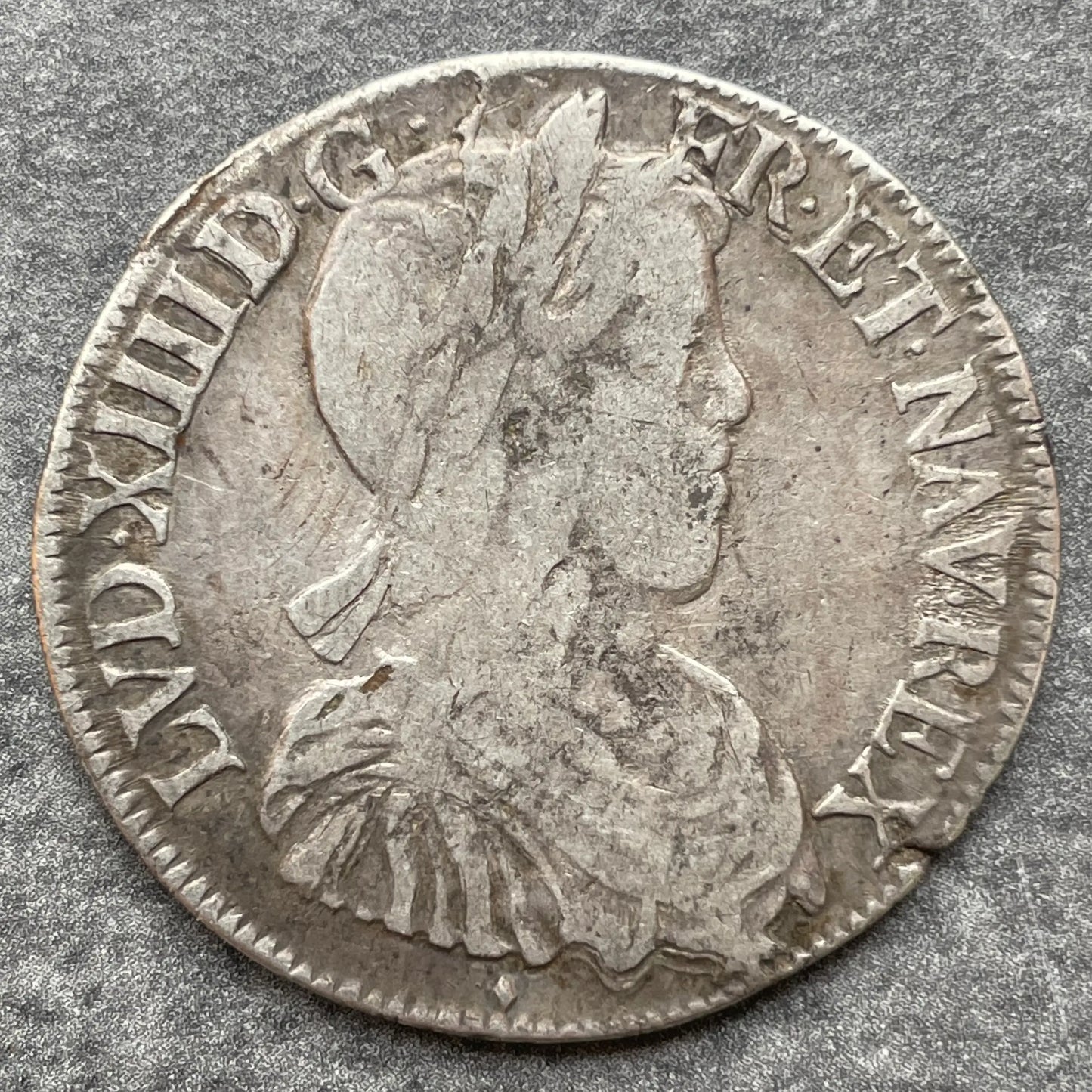 Louis XIV (1643-1715) 1/2 écu à la mèche longue 1648 & Aix 13,34 gr