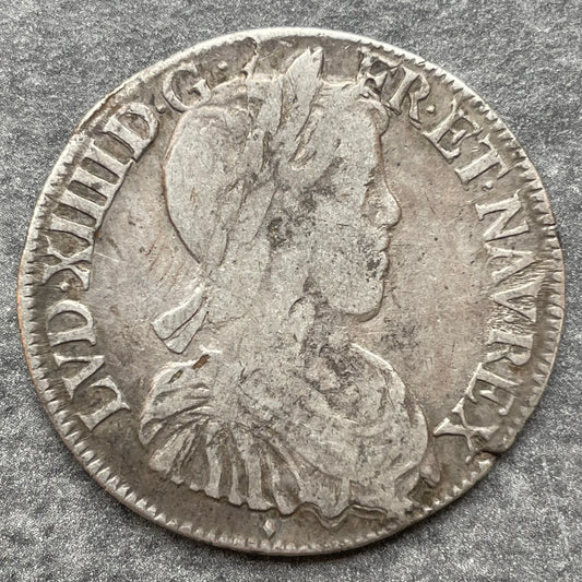 Louis XIV (1643-1715) 1/2 écu à la mèche longue 1648 & Aix 13,34 gr
