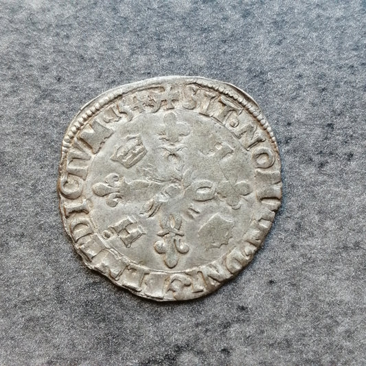 Henri II (1547-1559) Douzain aux croissants - 1549 B Rouen - 2.74 gr