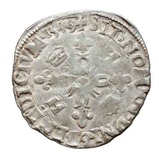 Henri II (1547-1559) Douzain aux croissants - 1549 B Rouen - 2.74 gr