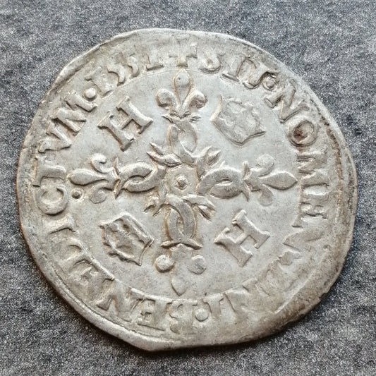 Henri II (1547-1559) Douzain aux croissants 1551 A Paris 2.41 gr