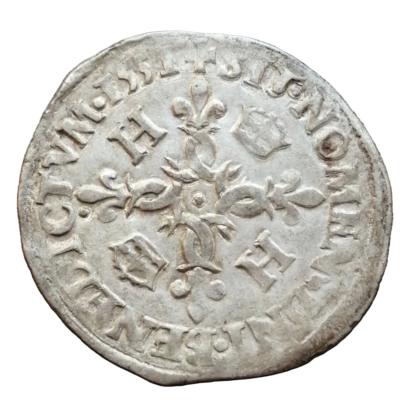 Henri II (1547-1559) Douzain aux croissants 1551 A Paris 2.41 gr