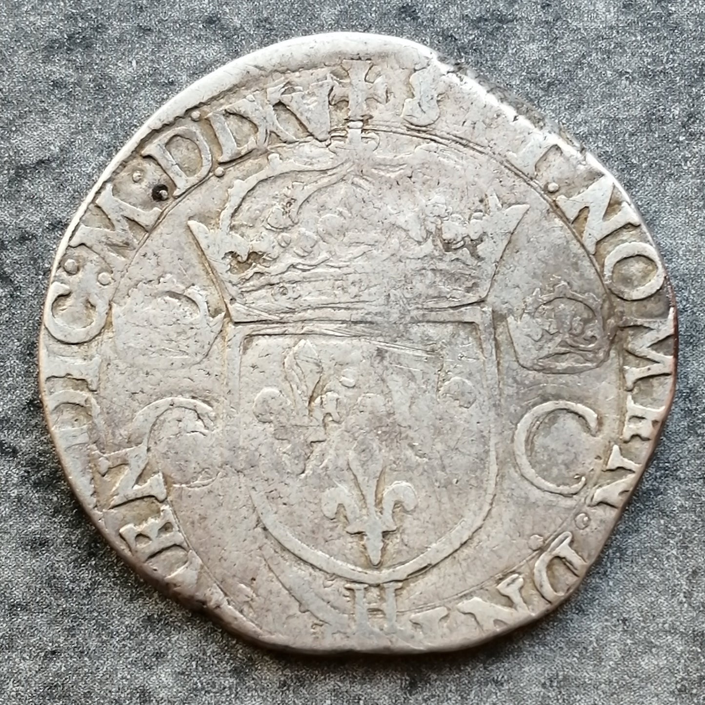 Charles IX (1560-1574) Teston 1565 H La Rochelle 9,41 gr