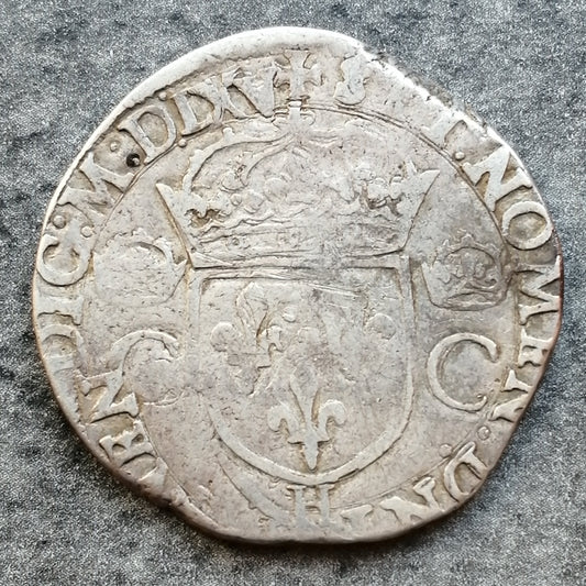 Charles IX (1560-1574) Teston 1565 H La Rochelle 9,41 gr