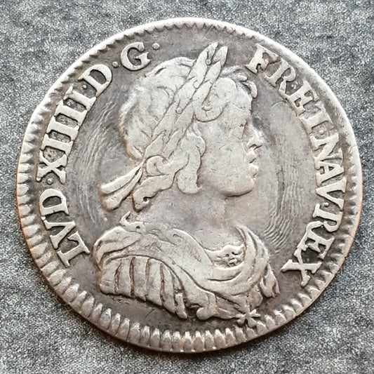 Louis XIV (1643-1715) 1/12 écu 1643 A Paris 2.21 gr