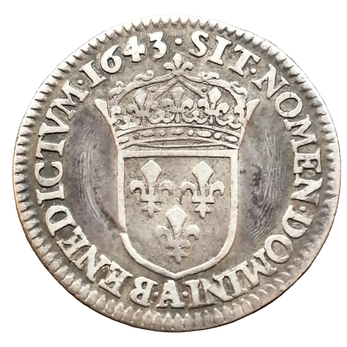 Louis XIV (1643-1715) 1/12 écu 1643 A Paris 2.21 gr