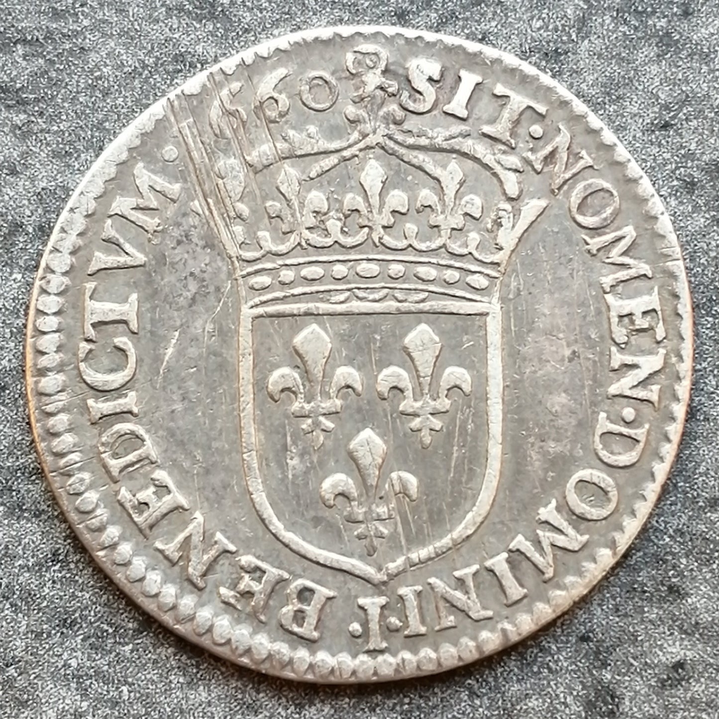 Louis XIV (1643-1715) 1/12 écu à la mèche longue 1660 I Limoges 2.18 gr