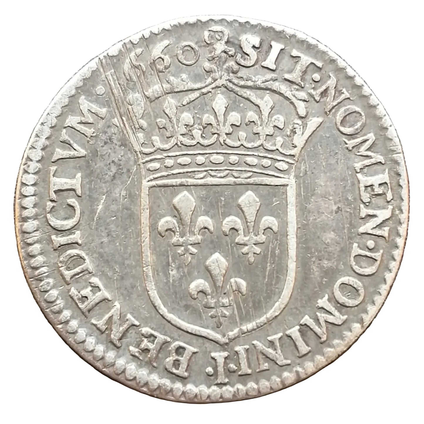 Louis XIV (1643-1715) 1/12 écu à la mèche longue 1660 I Limoges 2.18 gr