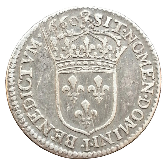 Louis XIV (1643-1715) 1/12 écu à la mèche longue 1660 I Limoges 2.18 gr