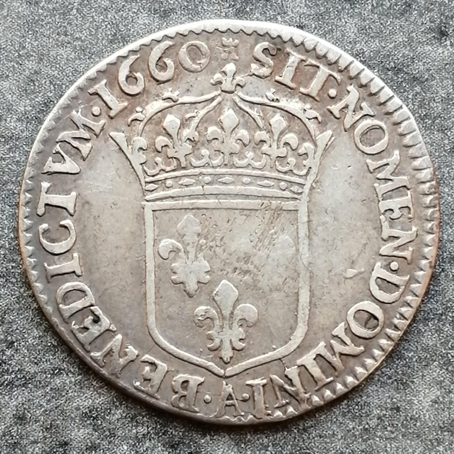 Louis XIV (1643-1715) 1/12 écu au buste juvénile 1660 A Paris 2.22 gr