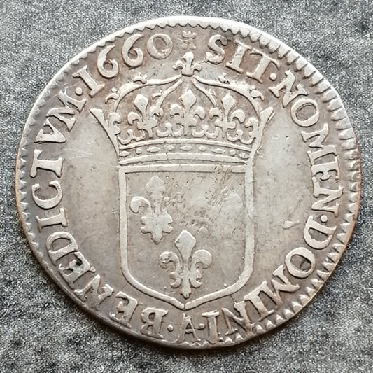 Louis XIV (1643-1715) 1/12 écu au buste juvénile 1660 A Paris 2.22 gr