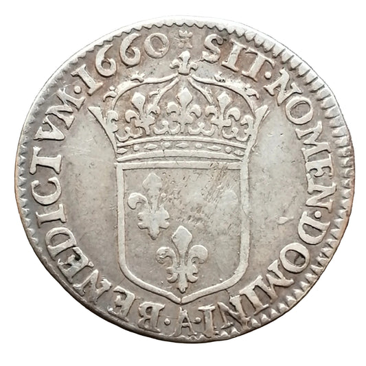 Louis XIV (1643-1715) 1/12 écu au buste juvénile 1660 A Paris 2.22 gr