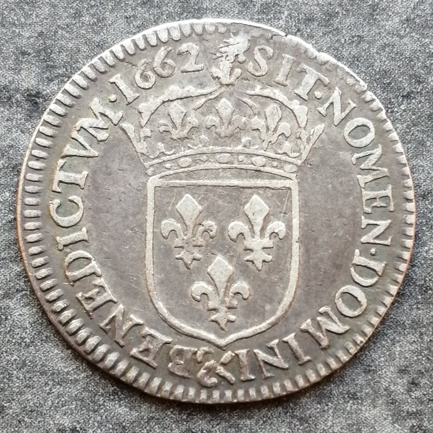 Louis XIV (1643-1715) 1/12 écu au buste juvénile 1662 Aix 2.21 gr