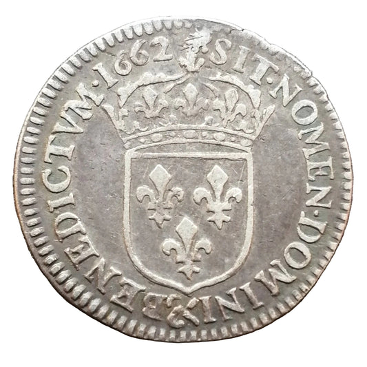 Louis XIV (1643-1715) 1/12 écu au buste juvénile 1662 Aix 2.21 gr