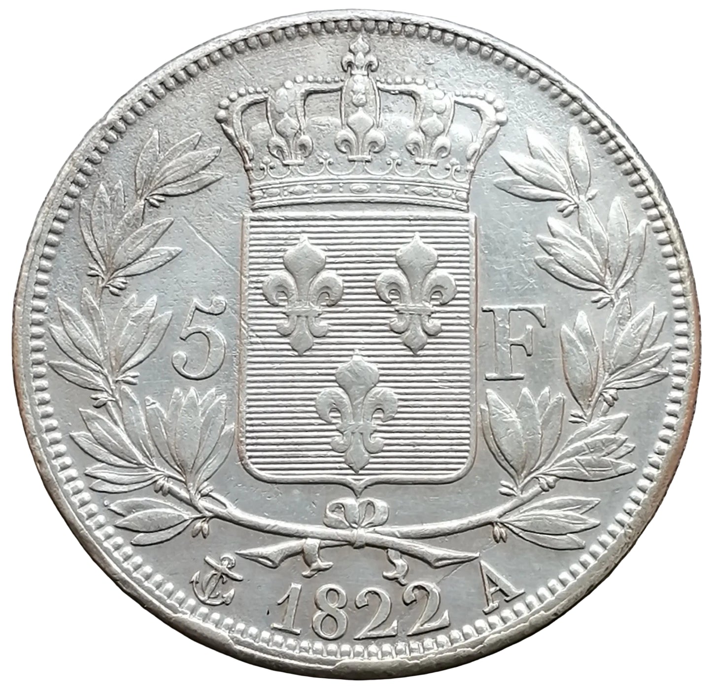Louis XVIII (1815-1824) 5 francs 1822 A Paris Argent 24,94 gr
